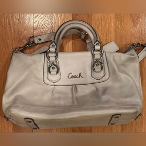 Coach Ashley Gray/Silver Leather Satchel